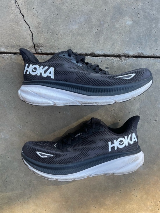 Hoka Other - Hoka One One Clifton 9 Men’s Running Shoes Size 9B Black And White Lace Up